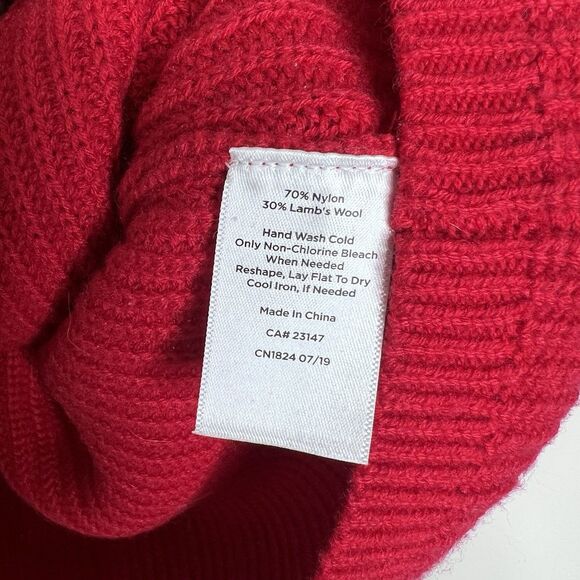 Talbots Red Cable Knit Shaker Sweater Women’s Size L Wool Blend Pullover - Picture 6 of 6